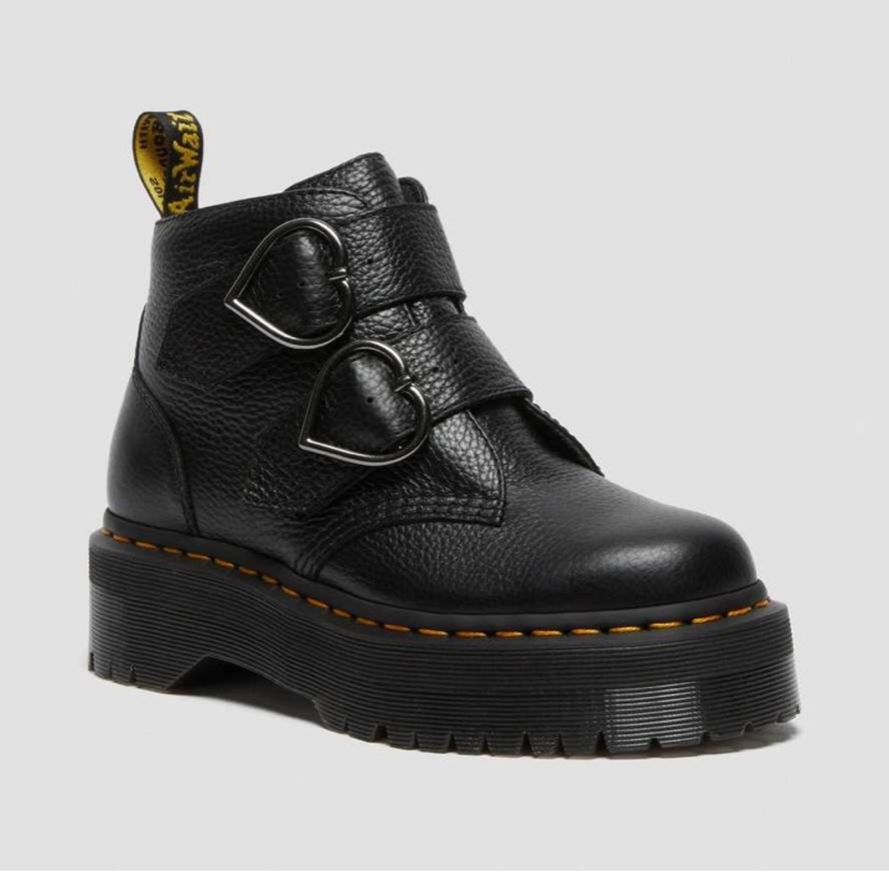 Doc martens Black Devon Heart leather platform boots